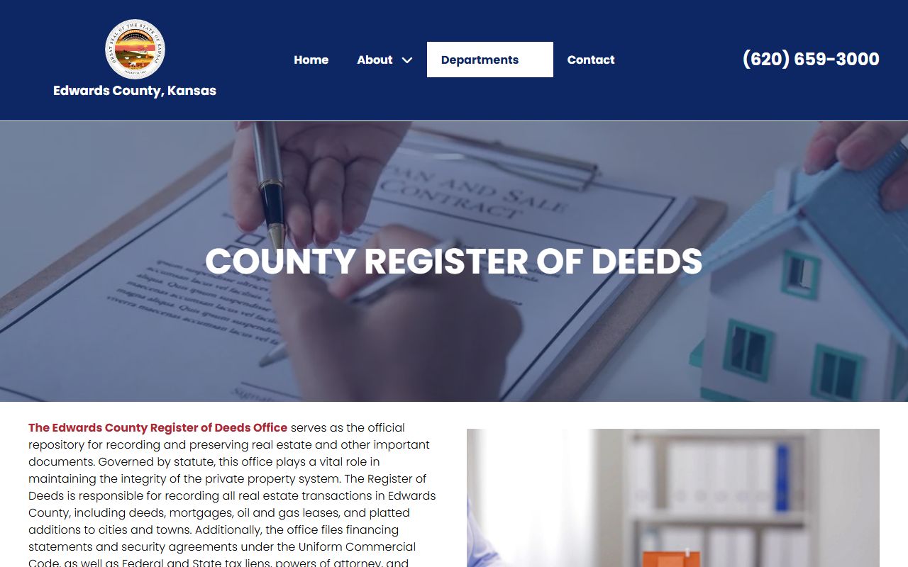 Edwards County Clerk of the District Court records Register of Deeds distinction