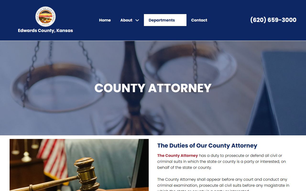 Edwards County Clerk of the District Court records County Attorney office distinction