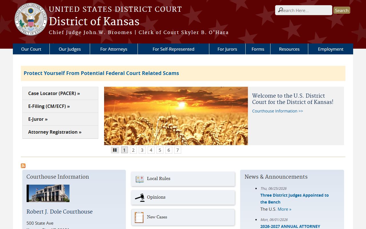 Edwards County arrest records and court charges federal District of Kansas homepage