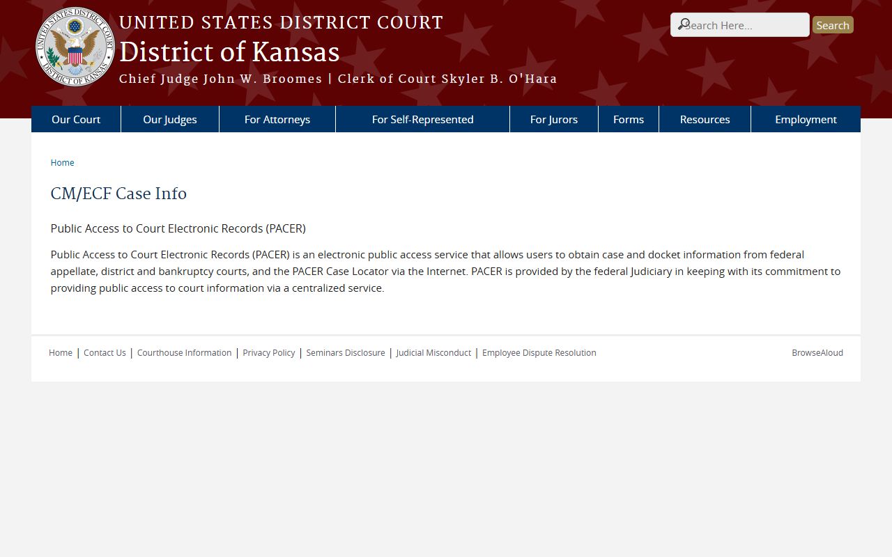 Edwards County arrest records and court charges District of Kansas CM ECF case information