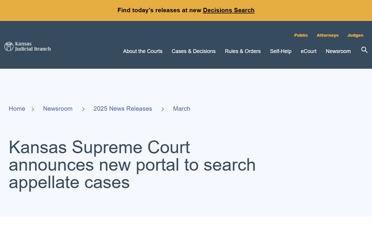 Edwards County court dockets Kansas appellate case search release