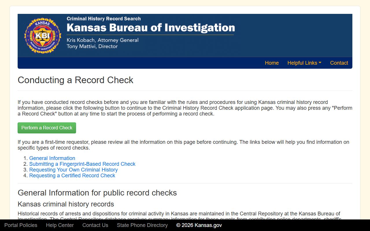 Edwards County criminal court records KBI record check instructions
