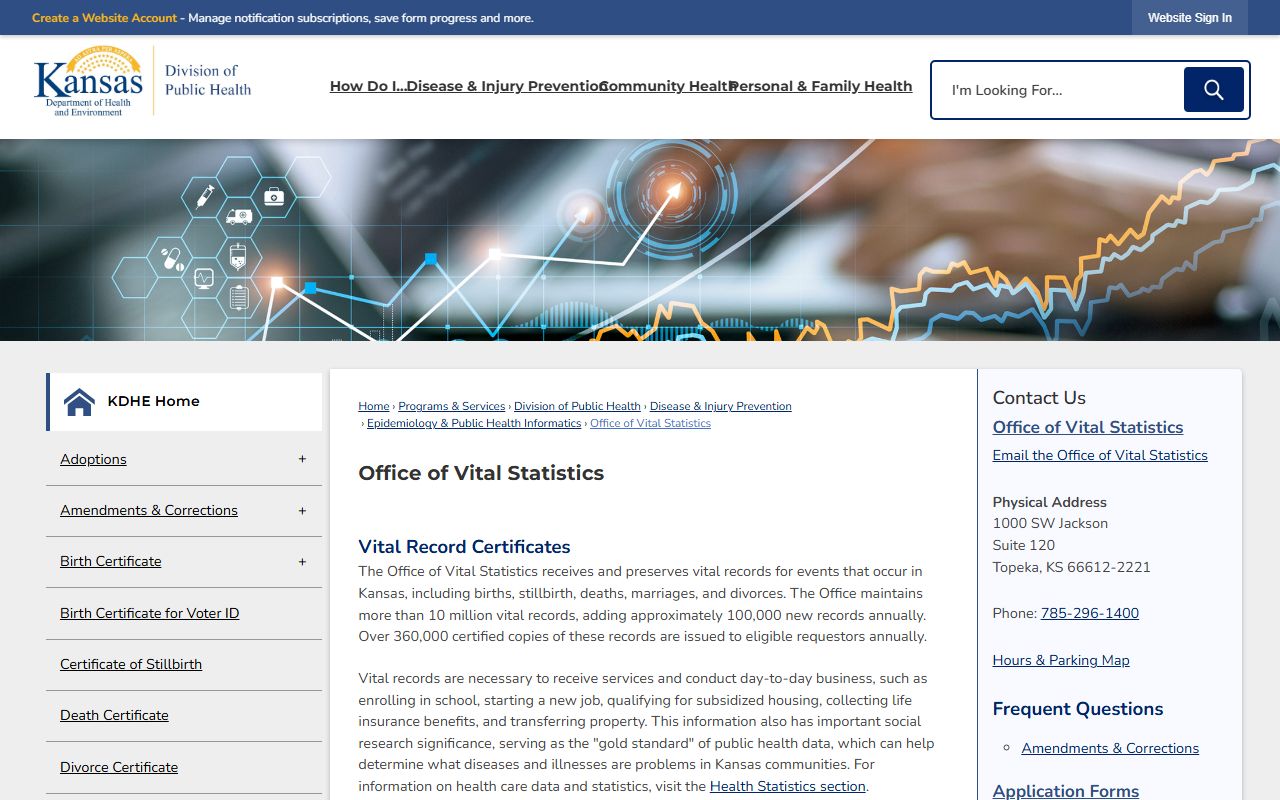 Edwards County marriage records KDHE Office of Vital Statistics