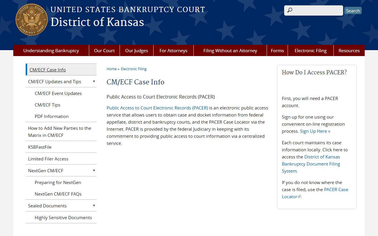 Edwards County probate records Kansas bankruptcy CM ECF case information