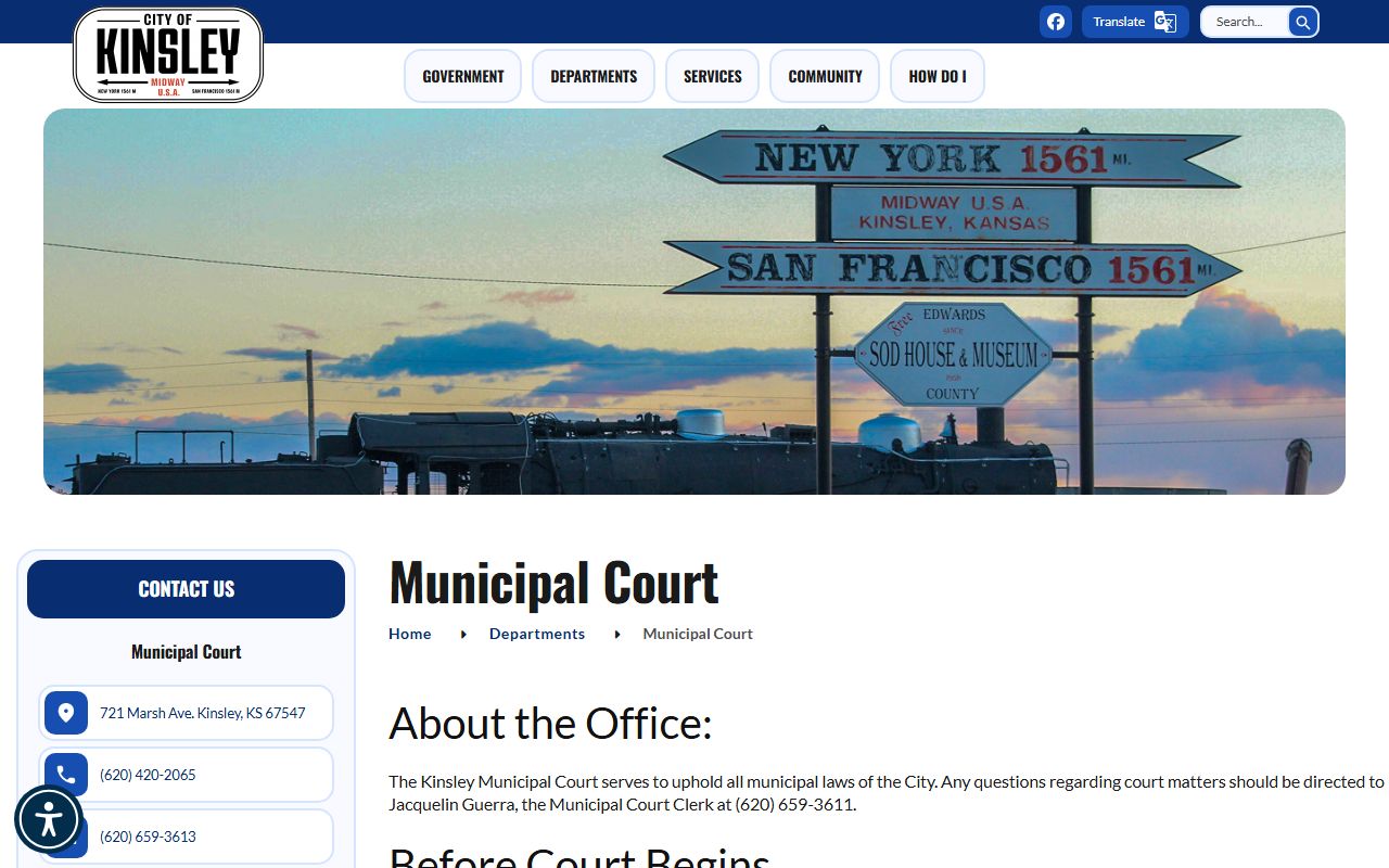 Edwards County traffic court records through Kinsley Municipal Court